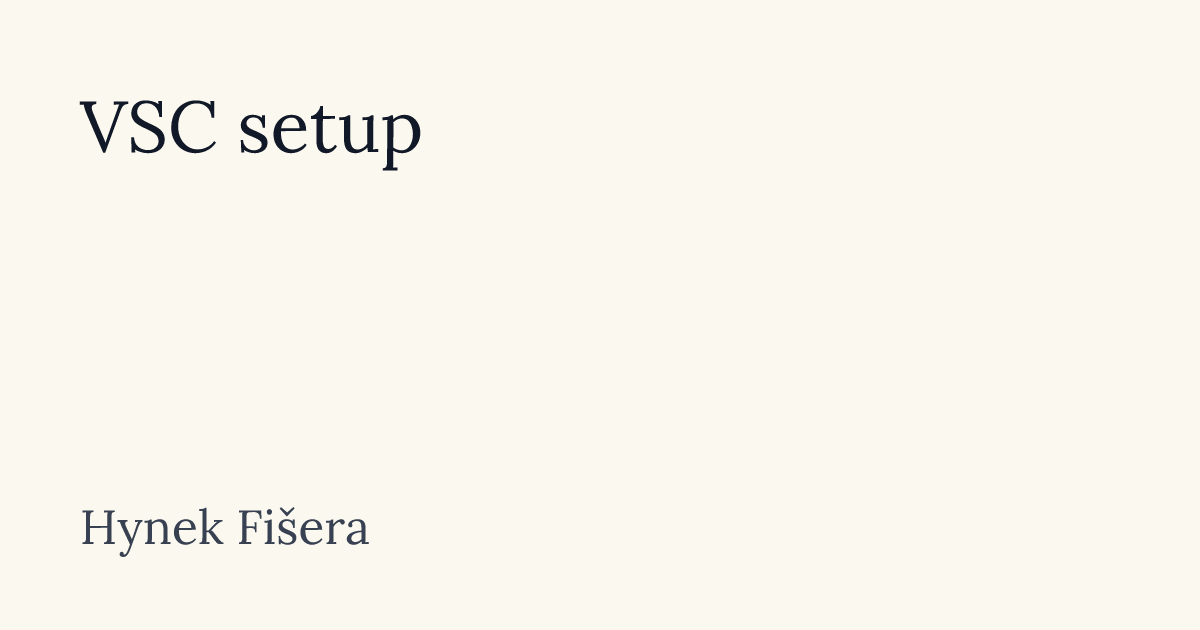 VSC setup – Hynek Fišera | Web Development & UX Design